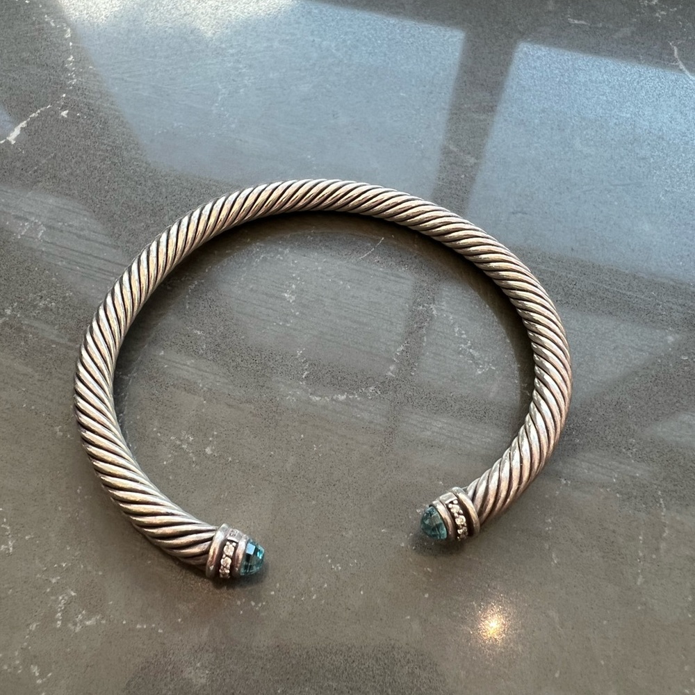 David Yurman Cable Classics Color Bracelet with Blue Topaz